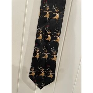 Men's Neck Tie Christmas Ice skate Reindeer Vintage Snowden Christmas